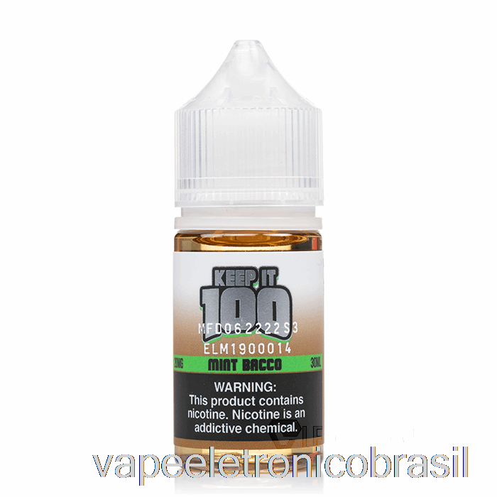 Vape Recarregável Mint Bacco Salts - Keep It 100 - 30ml 20mg